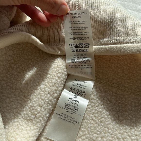 Patagonia fleece-lined off white free-lines sweat size:s - Picture 7 of 8